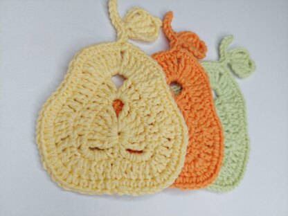 Pear coaster crochet pattern