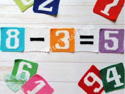 Numbers (0 till 9) and sing (+,-,=)