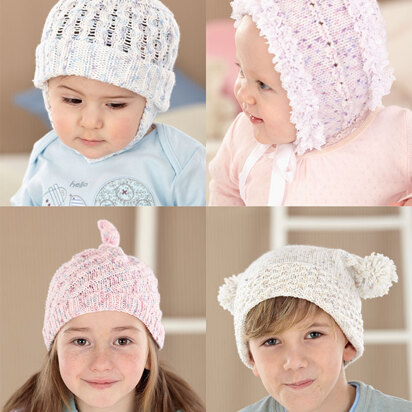 Babies and Children Hats in Sirdar Snuggly Spots DK - 4563 - Downloadable PDF