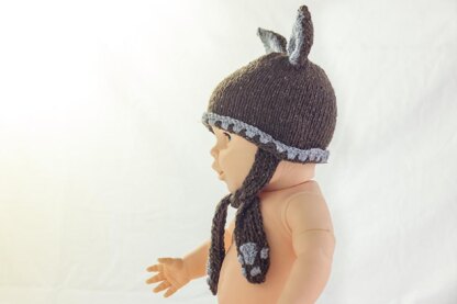 Easy Bunny Knit Hat with Paw Ties