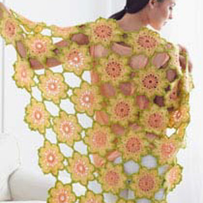 Garden Flowers Shawl in Caron Simply Soft Collection & Simply Soft - Downloadable PDF