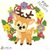 Deer Wreath Reindeer crochet applique pattern