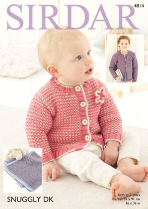 Cardigans and Blanket in Sirdar Snuggly DK - 4814 - Downloadable PDF