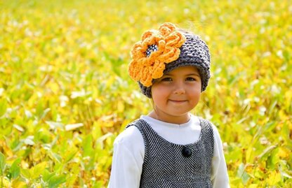 Chunky Ribbed Earwarmer Headband with Rose