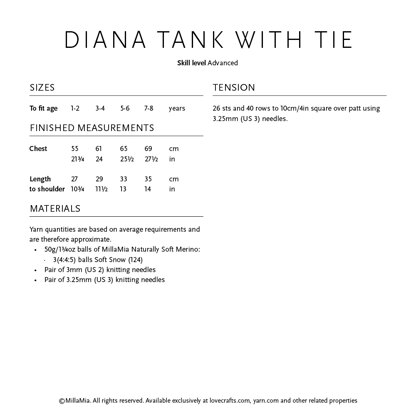 Diana Tank - Top Knitting Pattern for Kids in MillaMia Naturally Soft Merino