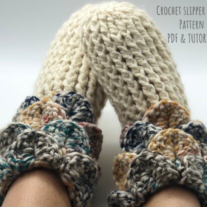 Crochet slipper boots