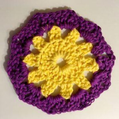 Colorful Crochet Sunshine Coaster