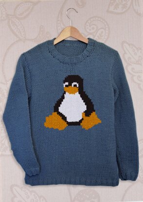 Intarsia - Tux the Penguin Chart - Adults Sweater