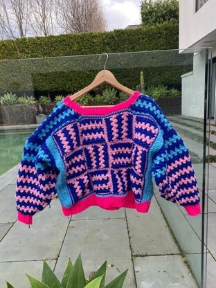 Electric Granny Square Sweater