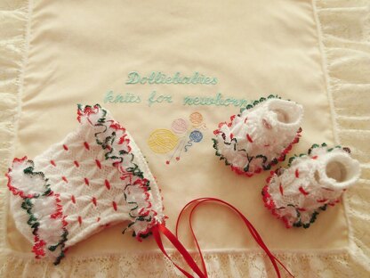 57. Smocked Bonnet & Shoes