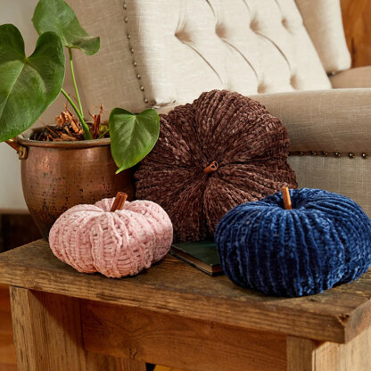 Velvet Plumpkins in Premier Yarns Retro Velvet - Downloadable PDF