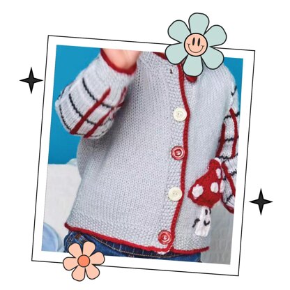 Fun Guy Mushroom Plaid Cardigan