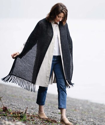 Churchmouse Studio Easy Eyelet Poncho & Wrap in Rowan Softyak, Kidsilk Haze, Creative Linen PDF