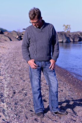 Midwestern Warmth Men's Cabled Sweater