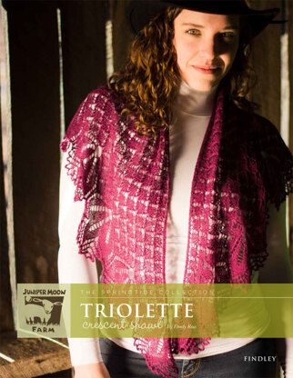 Triolette Crescent Shawl in Juniper Moon Findley - Downloadable PDF