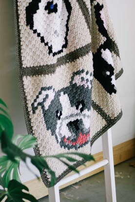 C2C Bulldog / Pitbull Dog Blanket Square