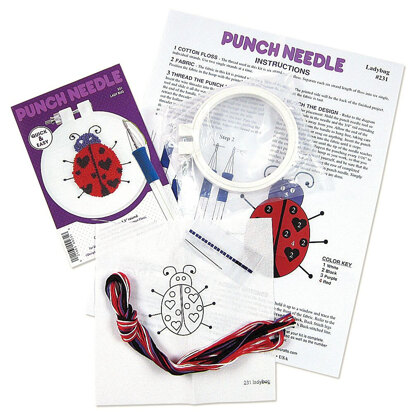 Design Works Ladybird Punch Needle Kit - 7.5cm