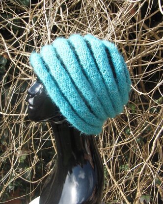 Chunky Roll Brim Stripey Beehive Slouch Hat