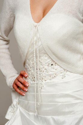 Bridal knit cardigan with cord