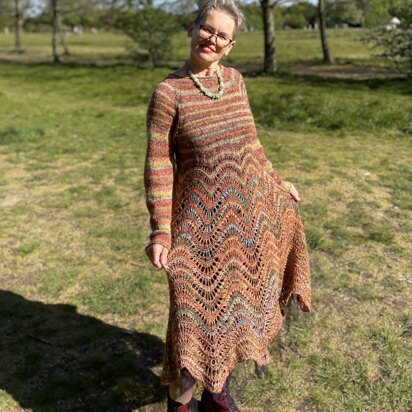 Loose Loop Wave Dress - knitting pattern