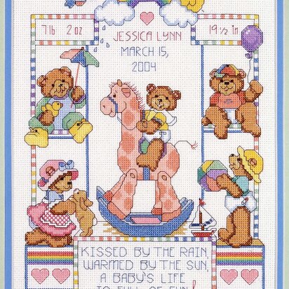 New Baby Cross Stitch Kit, Jungle Welcome, Boy or Girl Birth Sampler, Cute  Baby Animals, Sewing Needlework Embroidery Gift, Baby Shower