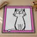 White Cat Blanket Wondering Kitten Throw Pink Border C2C CROCHET PATTERN