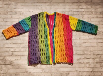 Rainbow Squares Cardigan