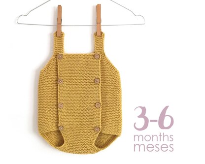 3-6 months - BUTTON-UP Knit Romper Pattern