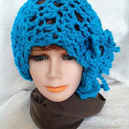 841 Peacock Slouchy Hat