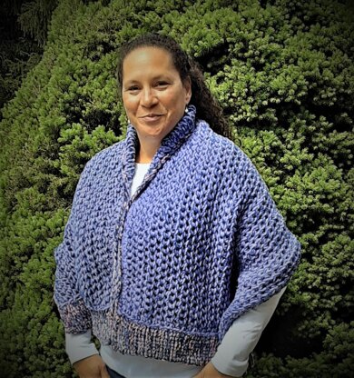 Chilly Evening Poncho Loom Knitting Knitting pattern by Stitches by ...