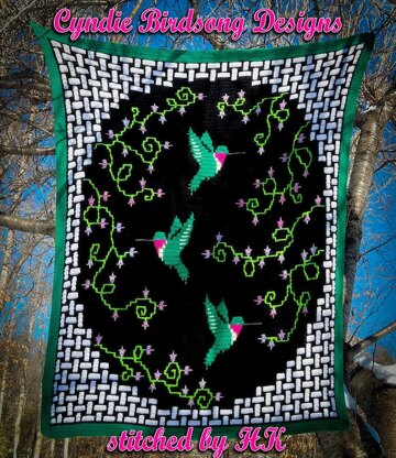 Happy Hummingbirds - overlay mosaic blanket