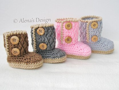 Two-Button Baby Booties Set