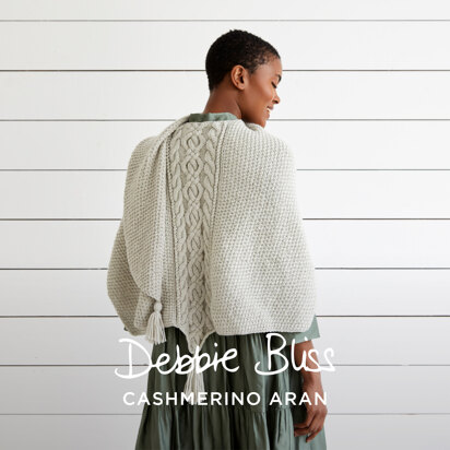 "Sami" - Shawl Knitting Pattern For Women in Debbie Bliss Cashmerino Aran by Debbie Bliss in Debbie Bliss - DB325