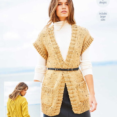 Cardigan & Waistcoat in Stylecraft Special XL Tweed & Life Super Chunky - 9888 - Downloadable PDF