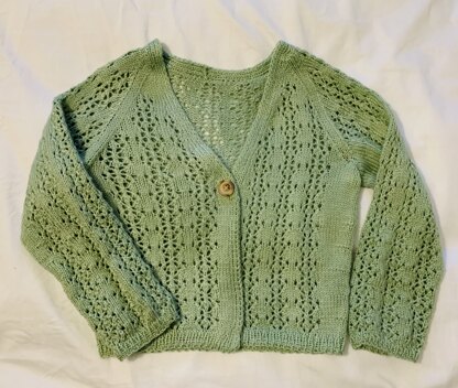 Lacy cropped cardigan (part of a twin set requested by my teenage daughter!)