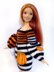 Doll clothes - Striped Dress "Pumpkins" for curvy Barbie dolls