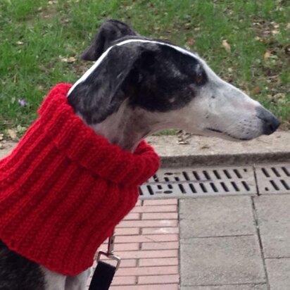 Eccentric Rib Greyhound Neck Snood - knitting pattern