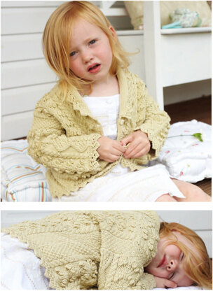 "Lace Edged Cardigan" - Cardigan Knitting Pattern For Girls in Debbie Bliss Eco Baby - CF03