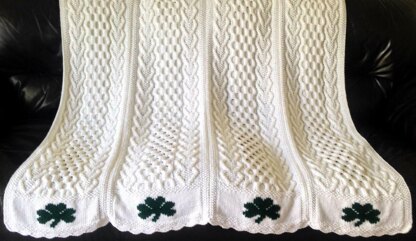 Hearts & Shamrocks Cable Afghan