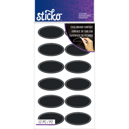 Sticko Chalk Label Stickers - Chalk Ovals 