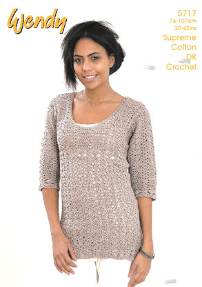 Crochet Tunic in Wendy Supreme Cotton DK - 5717