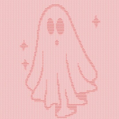 Halloween Ghost blanket Knitting Pattern, Knit-Purl only