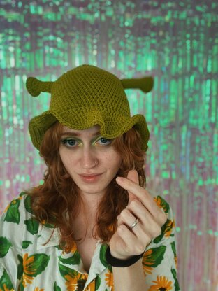 Easy crochet Shrek hat