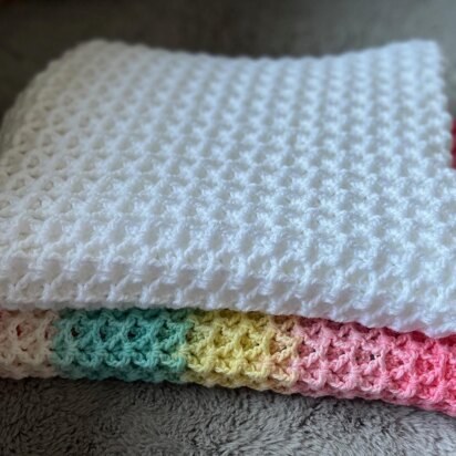 White Harmony Waffle blanket