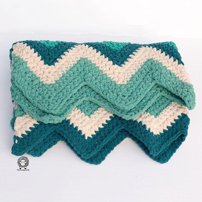 Timeless Teal Chevron Blanket