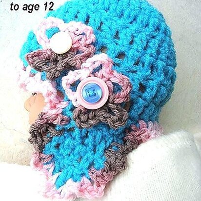 Frilly Edge Earflap Hat | Crochet Pattern 110