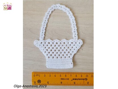 White crochet basket