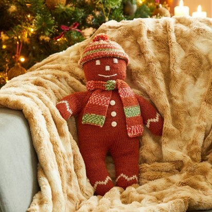 Jolly Gingerbread Doll in West Yorkshire Spinners ColourLab Aran - Downloadable PDF - knitting pattern