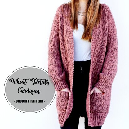 Wheat Petals Cardigan - Crochet Pattern