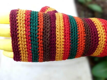 6 Stripes Fingerless Gloves